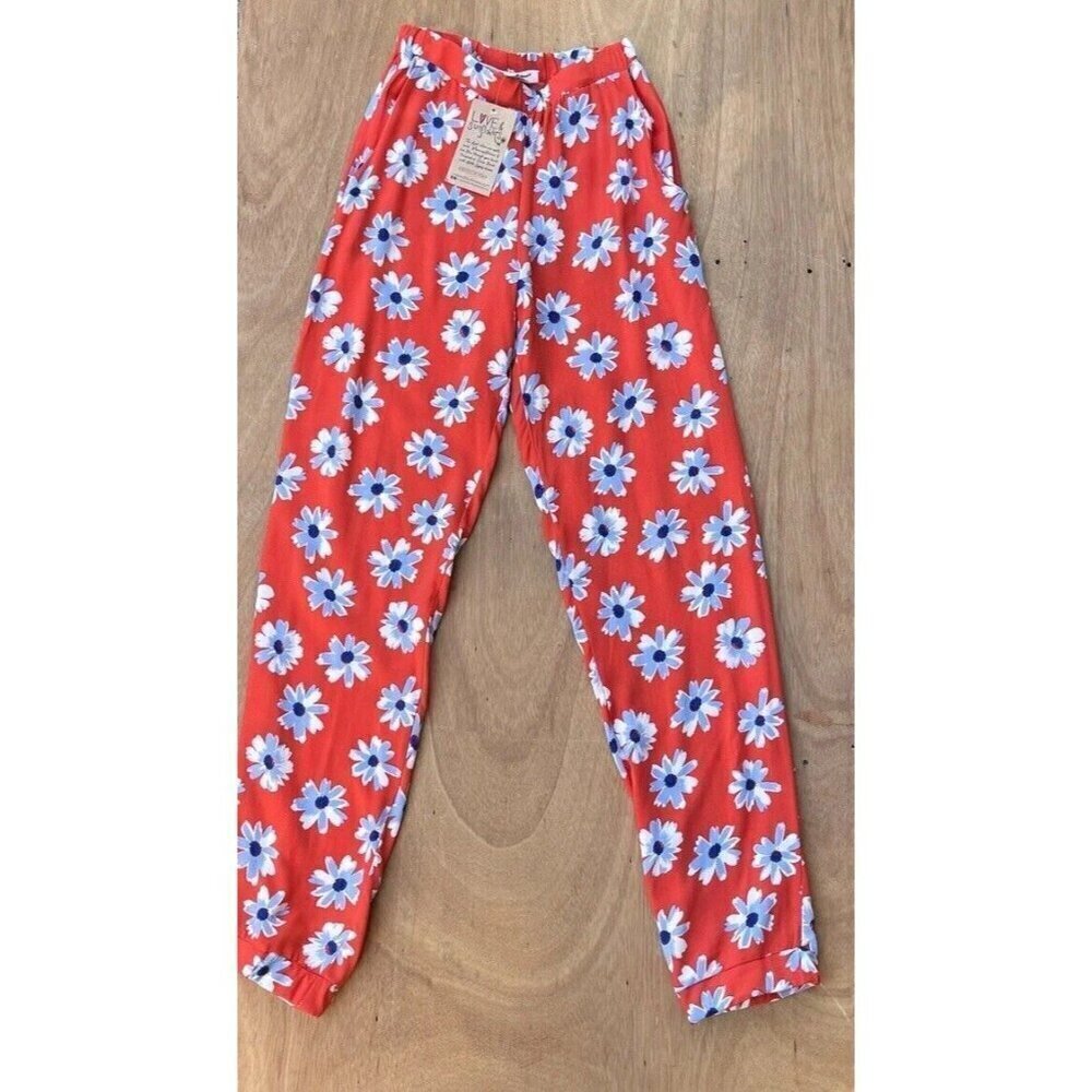 Love & Sunflower Girls Summer Floral Print Casual Pants Orange Size L - Picture 12 of 15